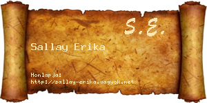 Sallay Erika névjegykártya